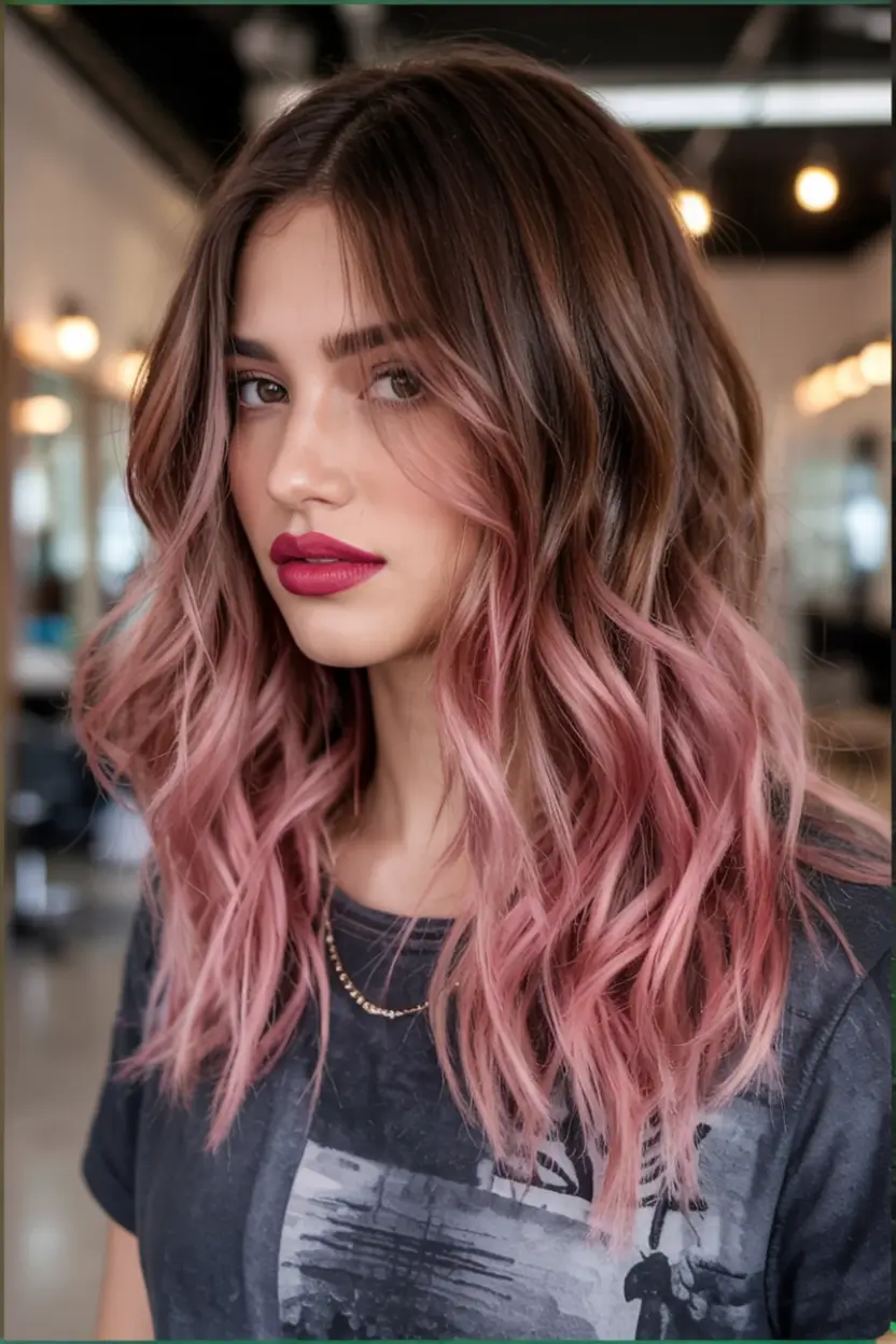 Trending Hair Colors Winter 2025–2026 Smoky Rose Ombre