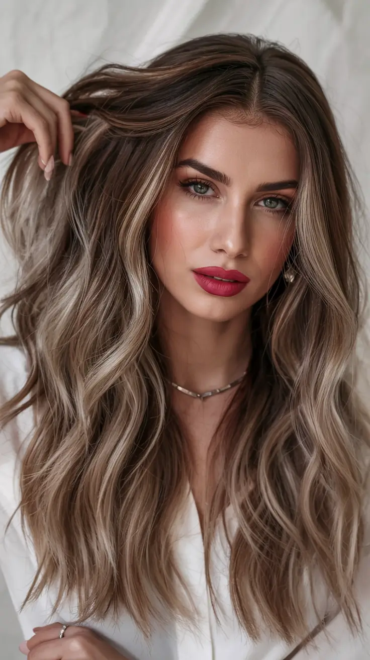 Winter 2025–2026 Hair Colors Highlights Ashy Brunette Melt
