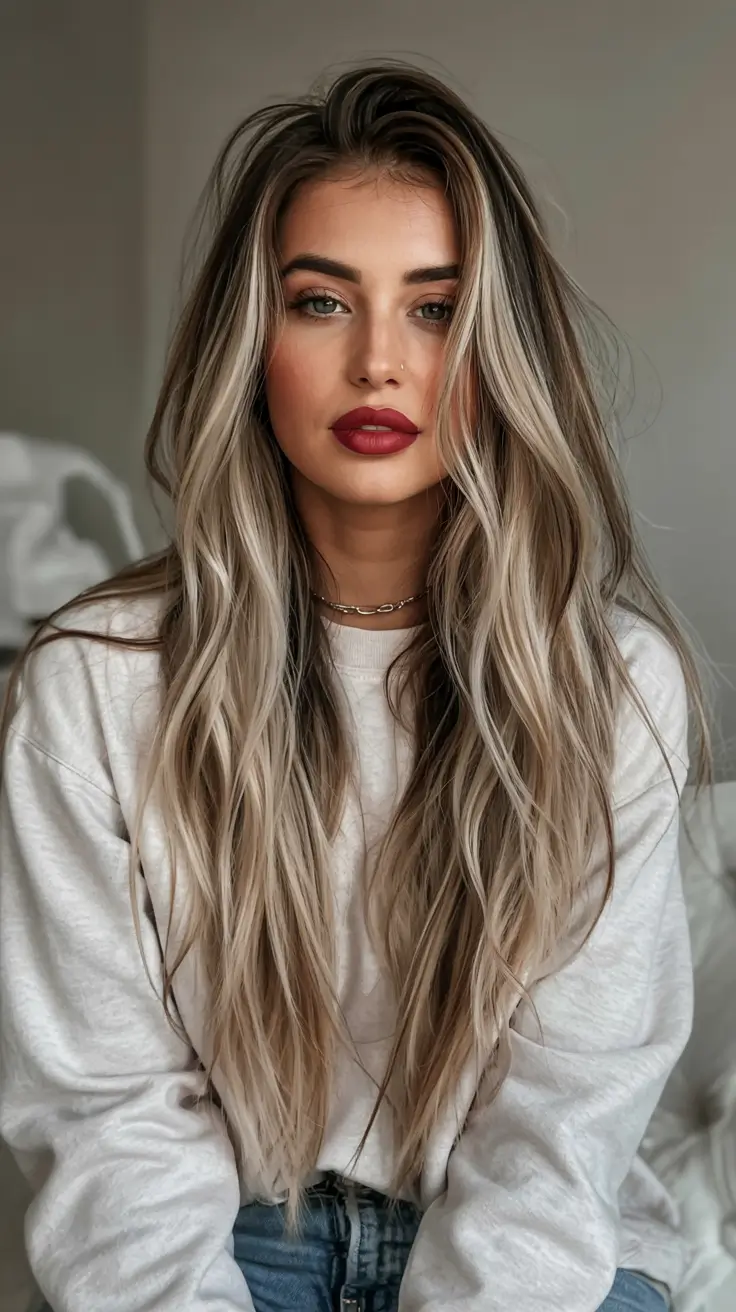 Winter 2025–2026 Hair Colors Highlights Icy Blonde with Rooted Dimension
