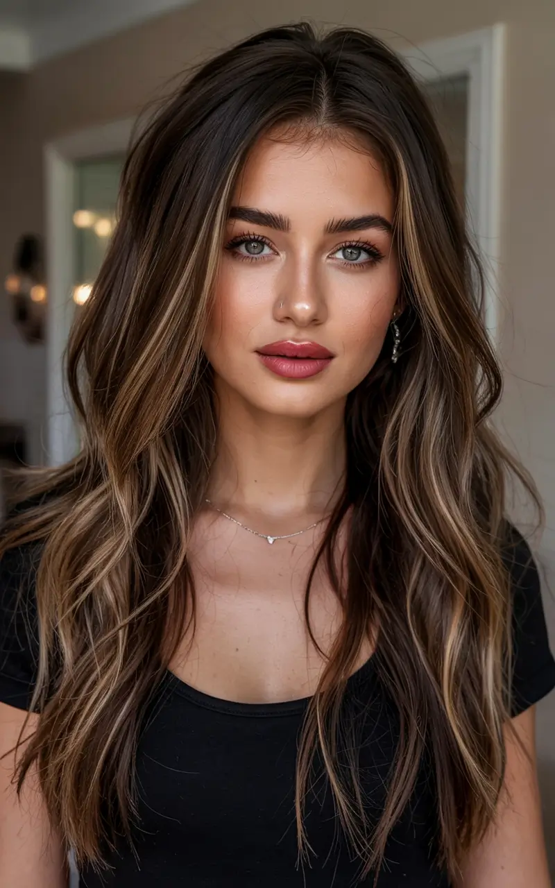 Winter 2025–2026 Hair Colors Highlights Subtle Brunette Balayage