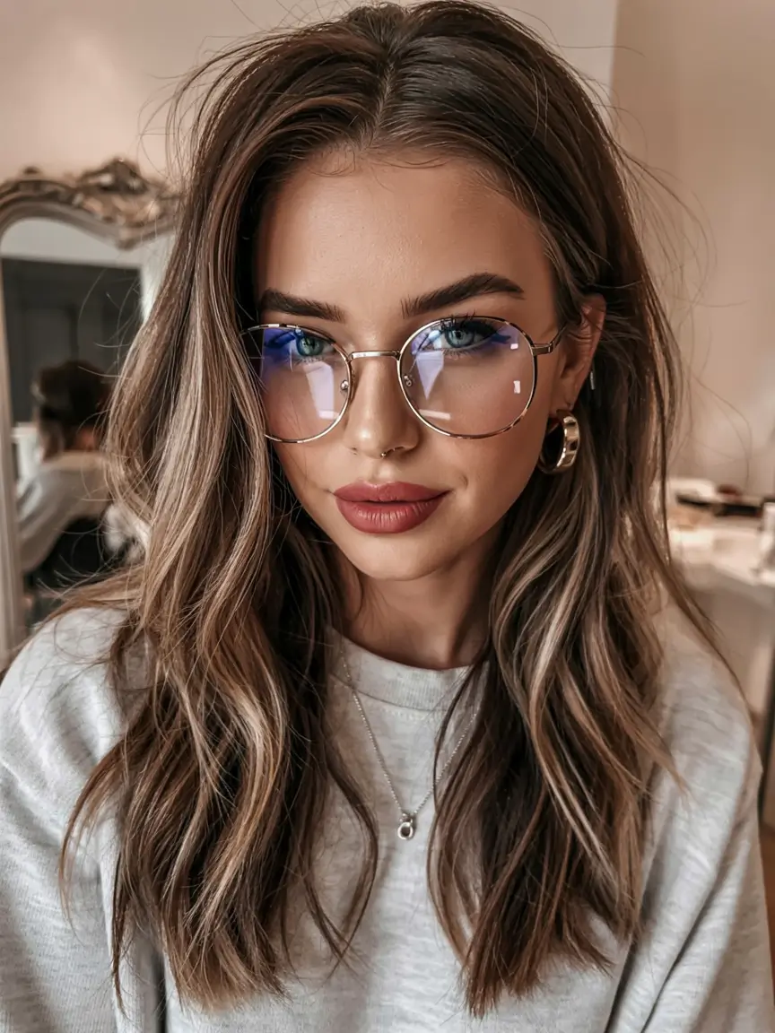 Winter Balayage Hair Colors 2025–2026 Trends Soft Brunette Waves with Caramel Balayage