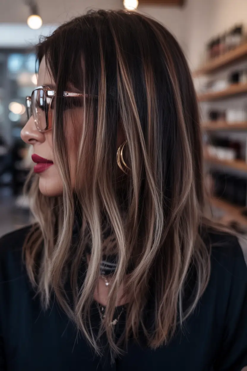 Winter Balayage Hair Colors 2025–2026 Trends Polished Mid-Length With Dark Brunette Depth