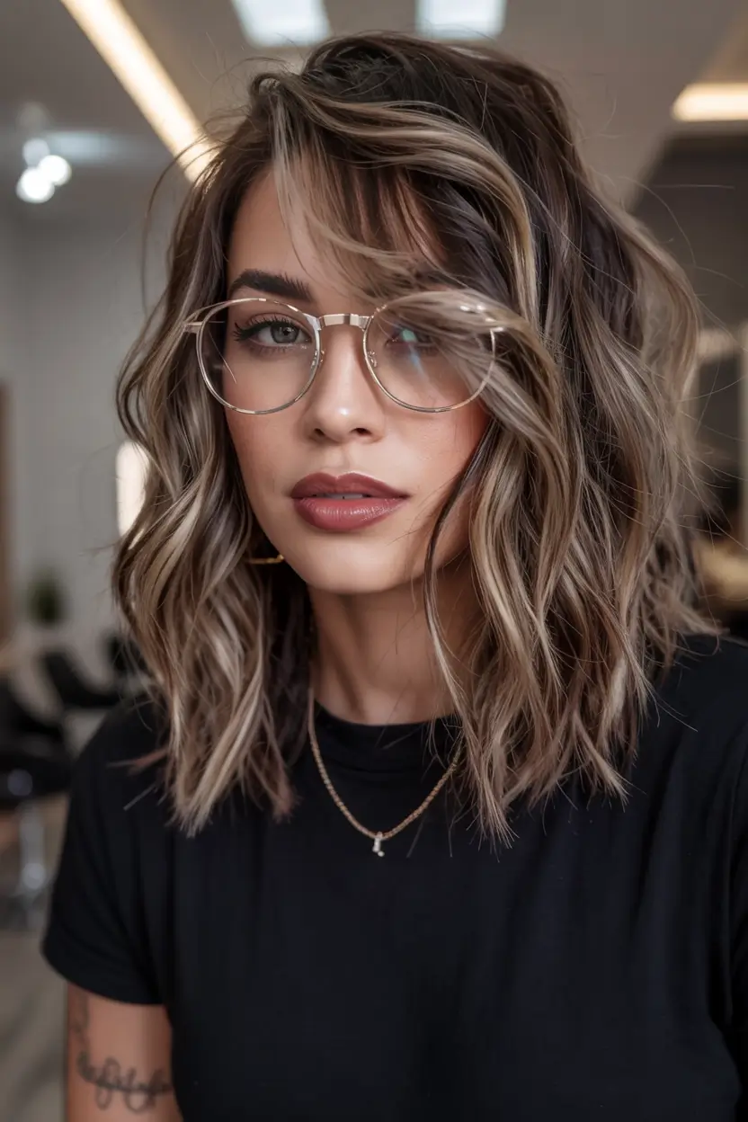 Winter Balayage Hair Colors 2025–2026 Trends Choppy Bob with Ash-Toned Balayage