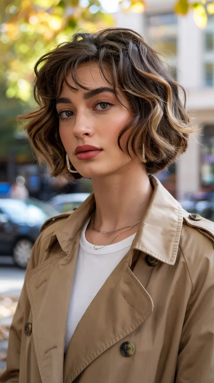 Winter Bob Haircuts Curly Bob With Playful Fringe