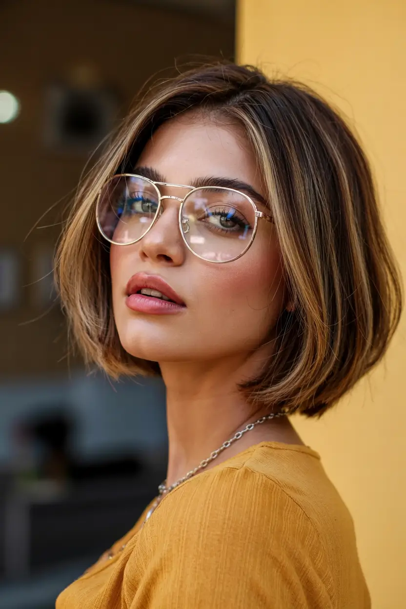 Winter Bob Haircuts Effortless Bob With Glasses-Friendly Charm