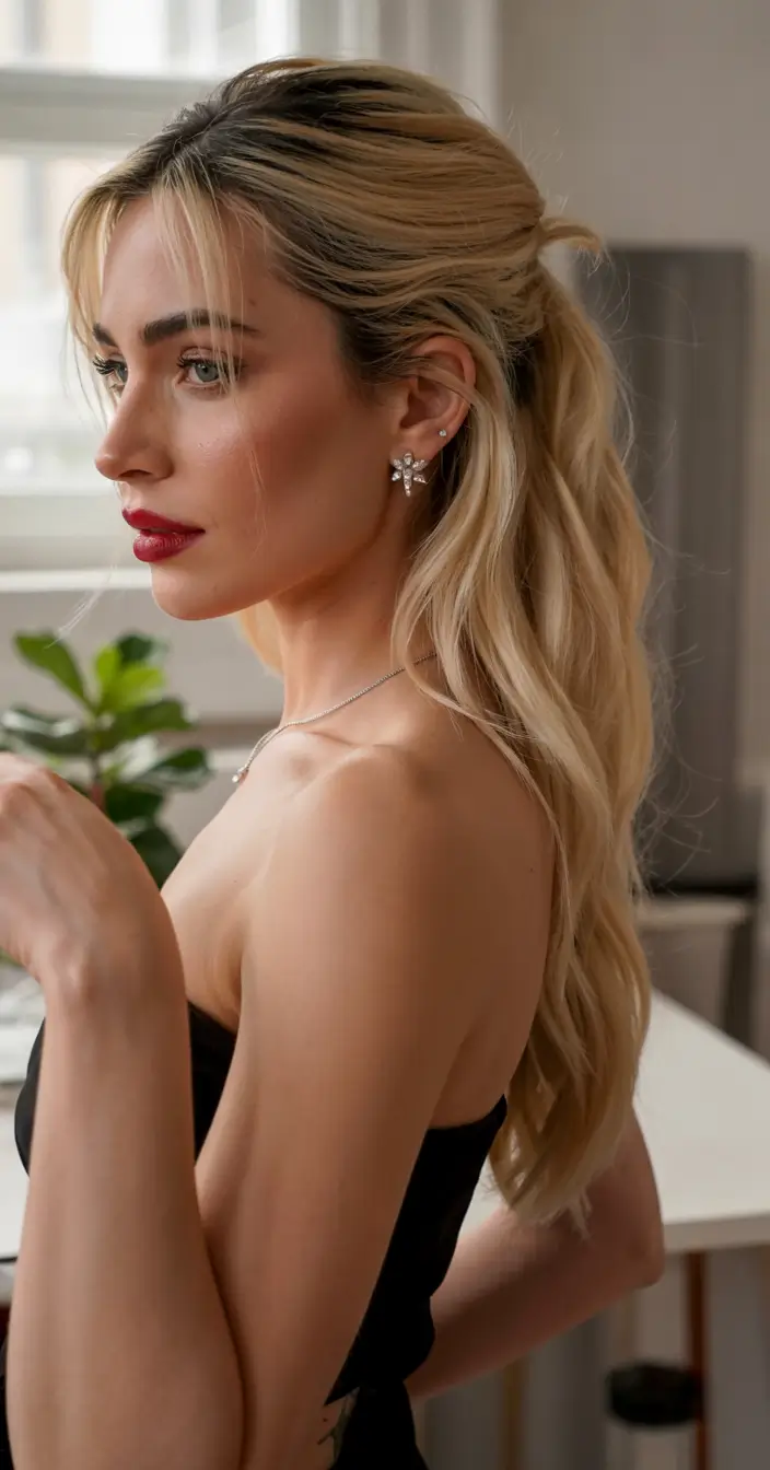 Winter formal hairstyles 2025–2026 Classic Half-Up with Sleek Volume