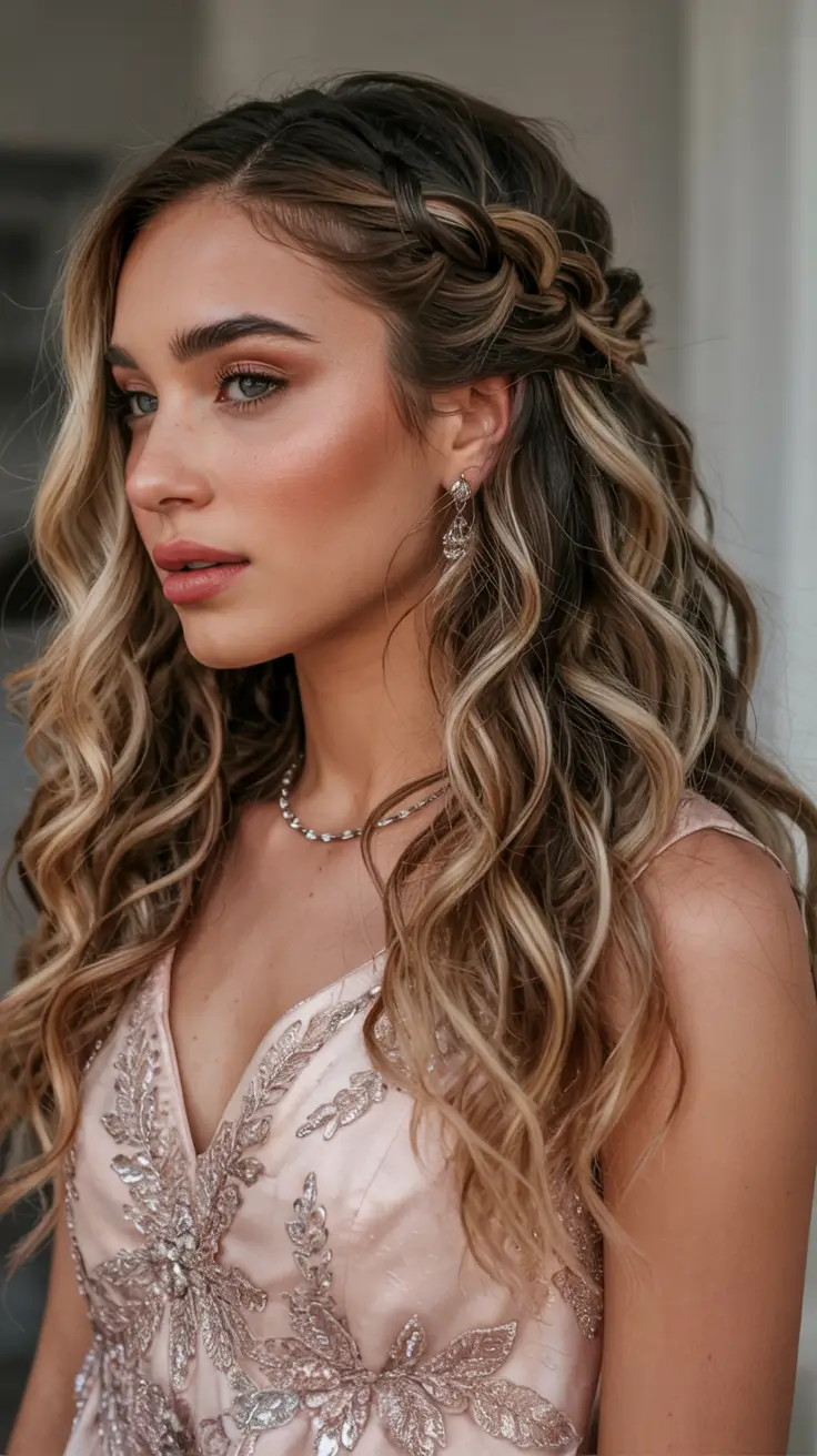 Winter formal hairstyles 2025–2026 Boho-Inspired Braids with Defined Curls