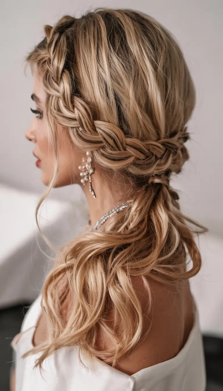 Winter formal hairstyles 2025–2026 Romantic Braided Low Ponytail