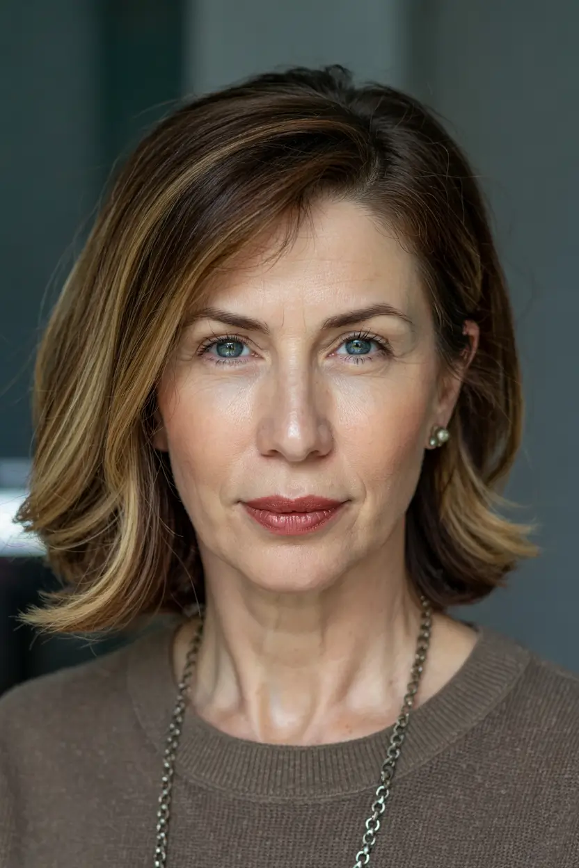 winter haircuts for women over 40 Polished Bob With Soft Layers