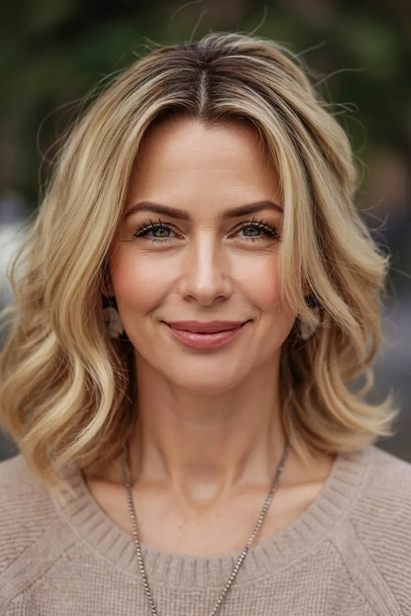 winter haircuts for women over 40 Classic Mid-Length Waves