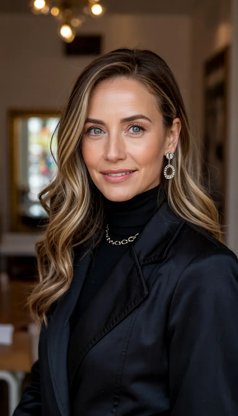 winter haircuts for women over 40 Glamorous Long Waves