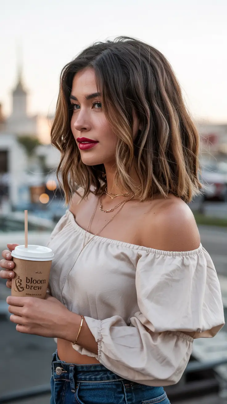 Winter haircuts and colors Chic Bob With Natural Brunette Shine