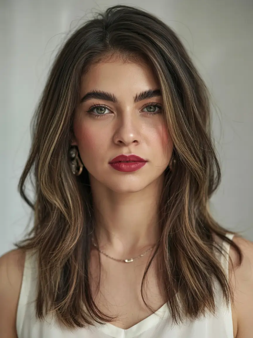 Winter haircuts medium round faces 2025 Polished Layers with Subtle Volume