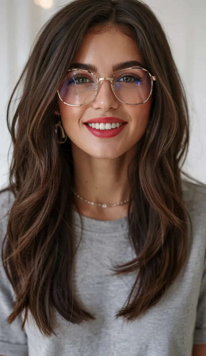Winter haircuts for round faces Long Layers with Casual Waves