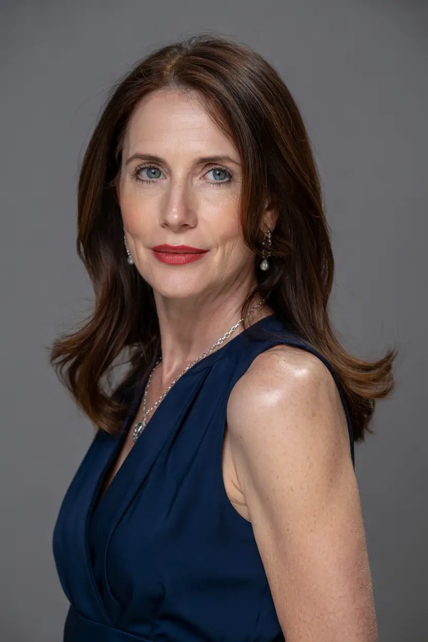 winter haircuts for women over 50 Long Layers with Espresso Shine