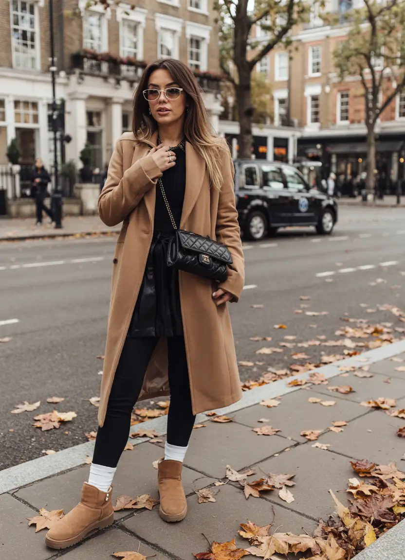 winter outfit inspo Classic Camel Coat with Urban Twist