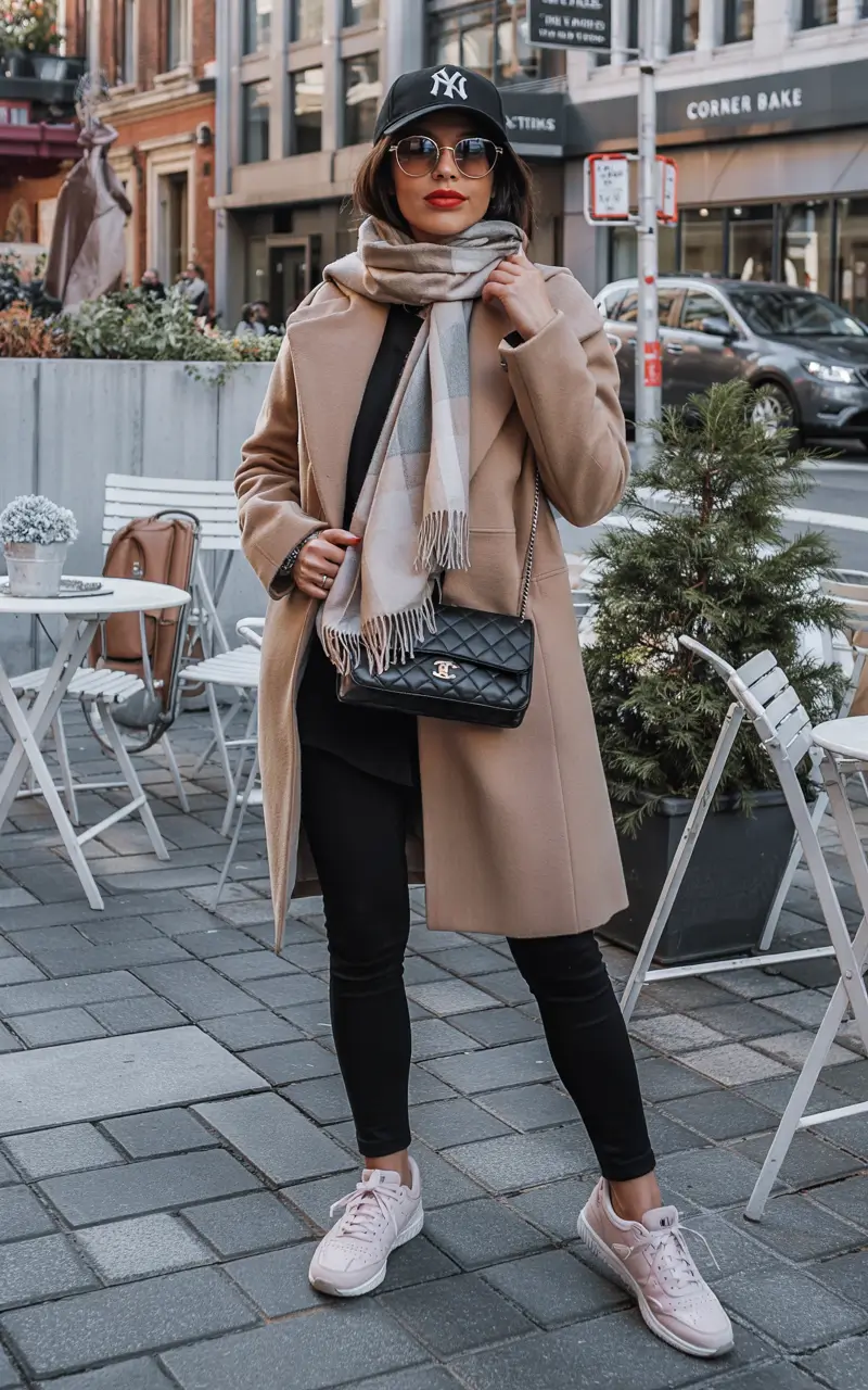 winter outfits cold Modern Camel Coat with a Casual Spin