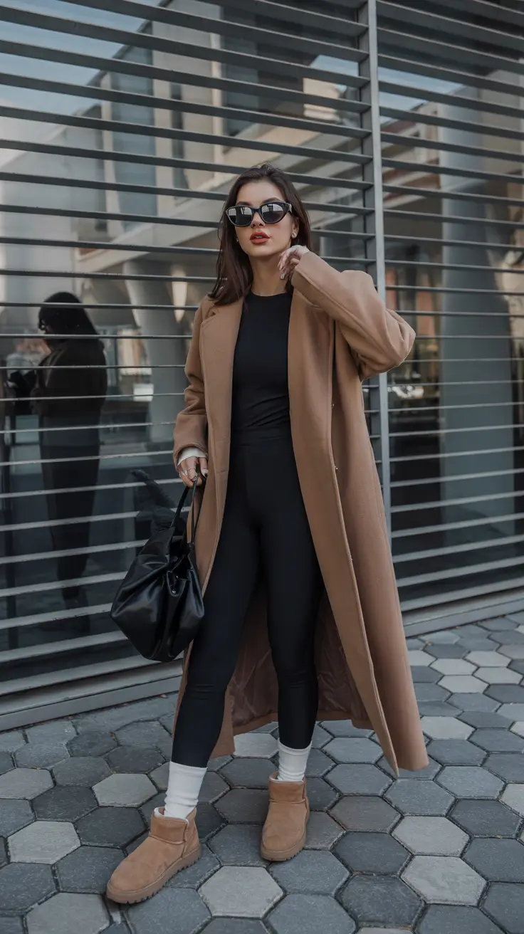 winter outfits cold Monochrome Layers with a Sleek Edge