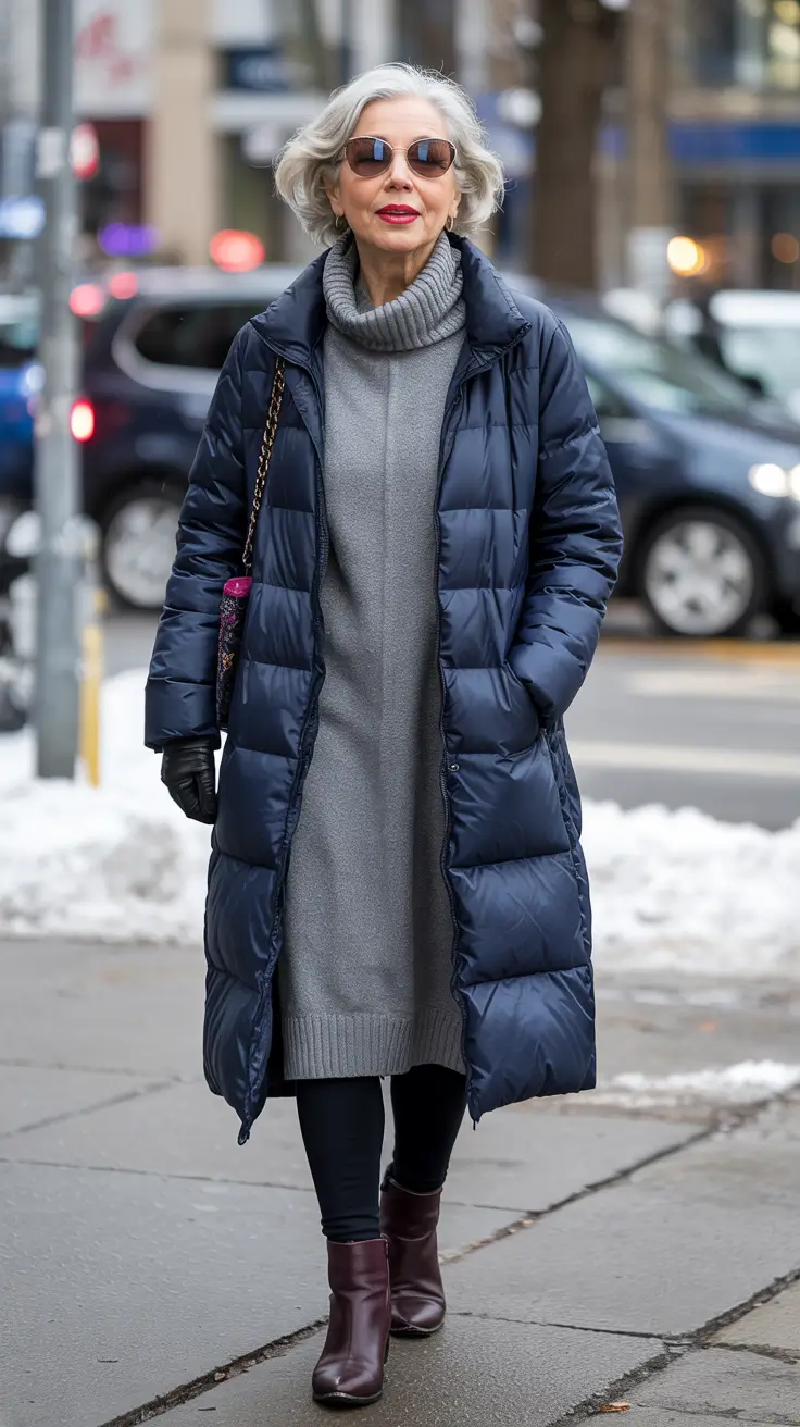 winter outfits for women over 60 Cozy Monochrome Layers
