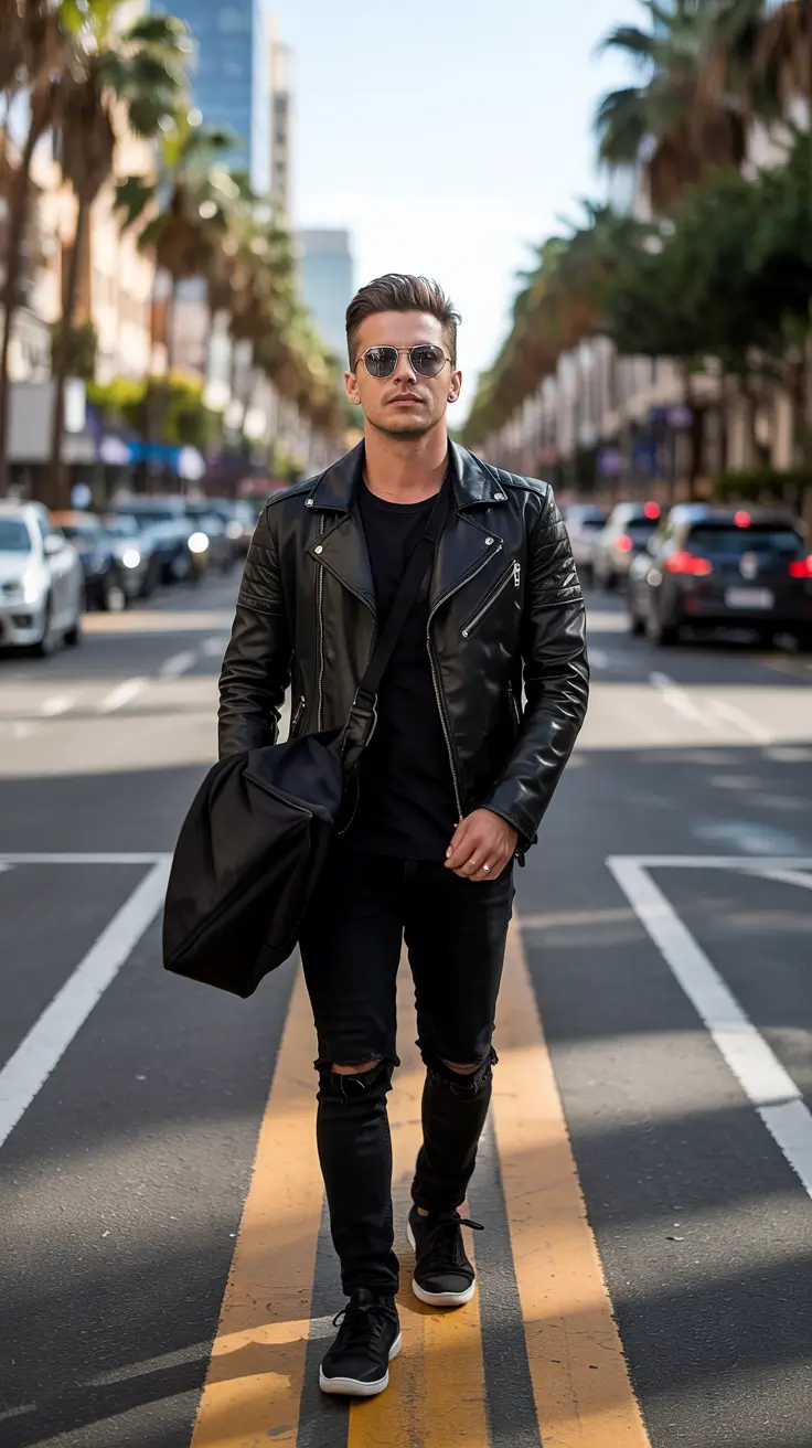 winter outfits men All-Black Streetwear Edge