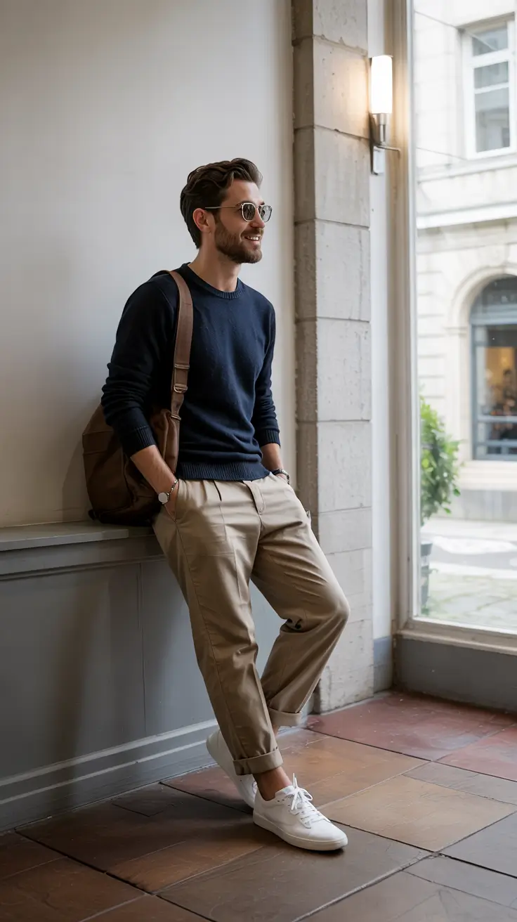 winter outfits men Minimalist Navy & Beige Ease