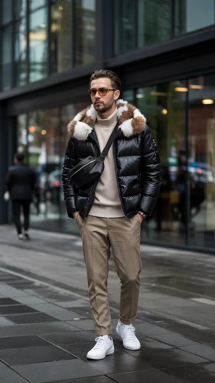 winter outfits men Luxury Puffer Statement