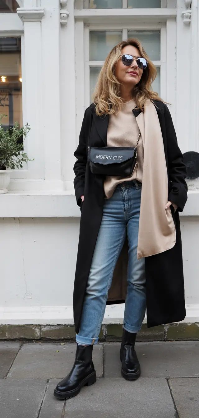 winter outfits over 40 Modern Chic with Casual Edge