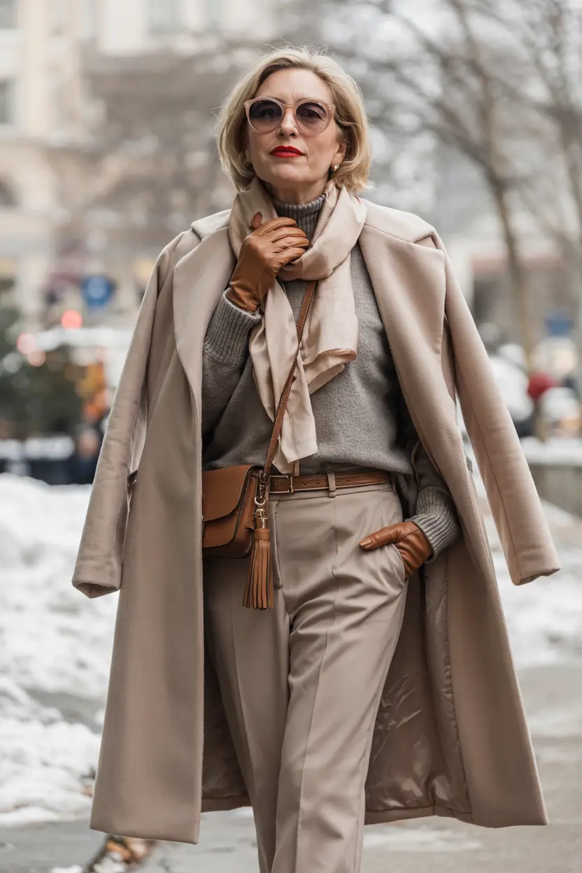 winter outfits over 40 Refined Neutrals with a Touch of Warmth