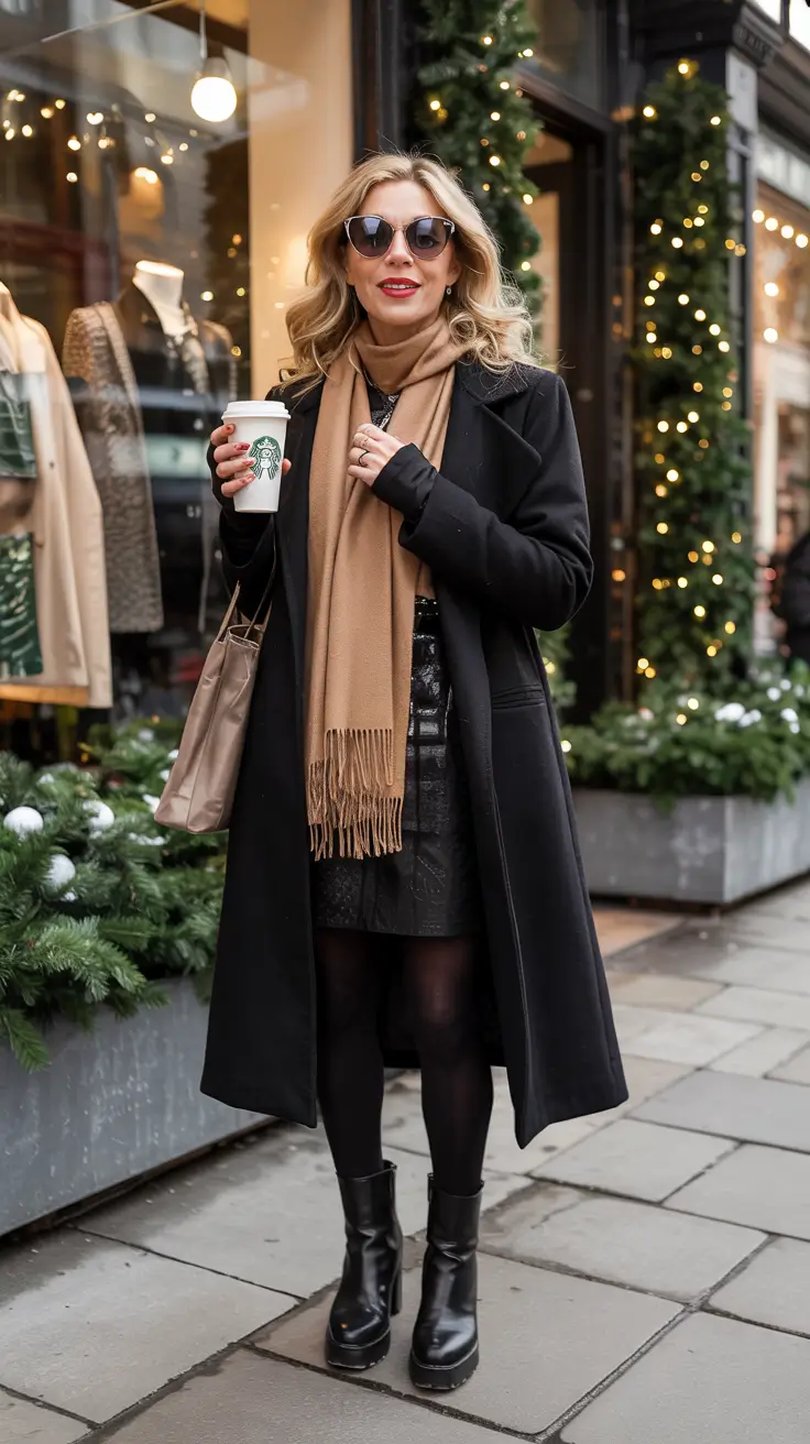 winter outfits over 40 Chic in Black with a Dressy Twist