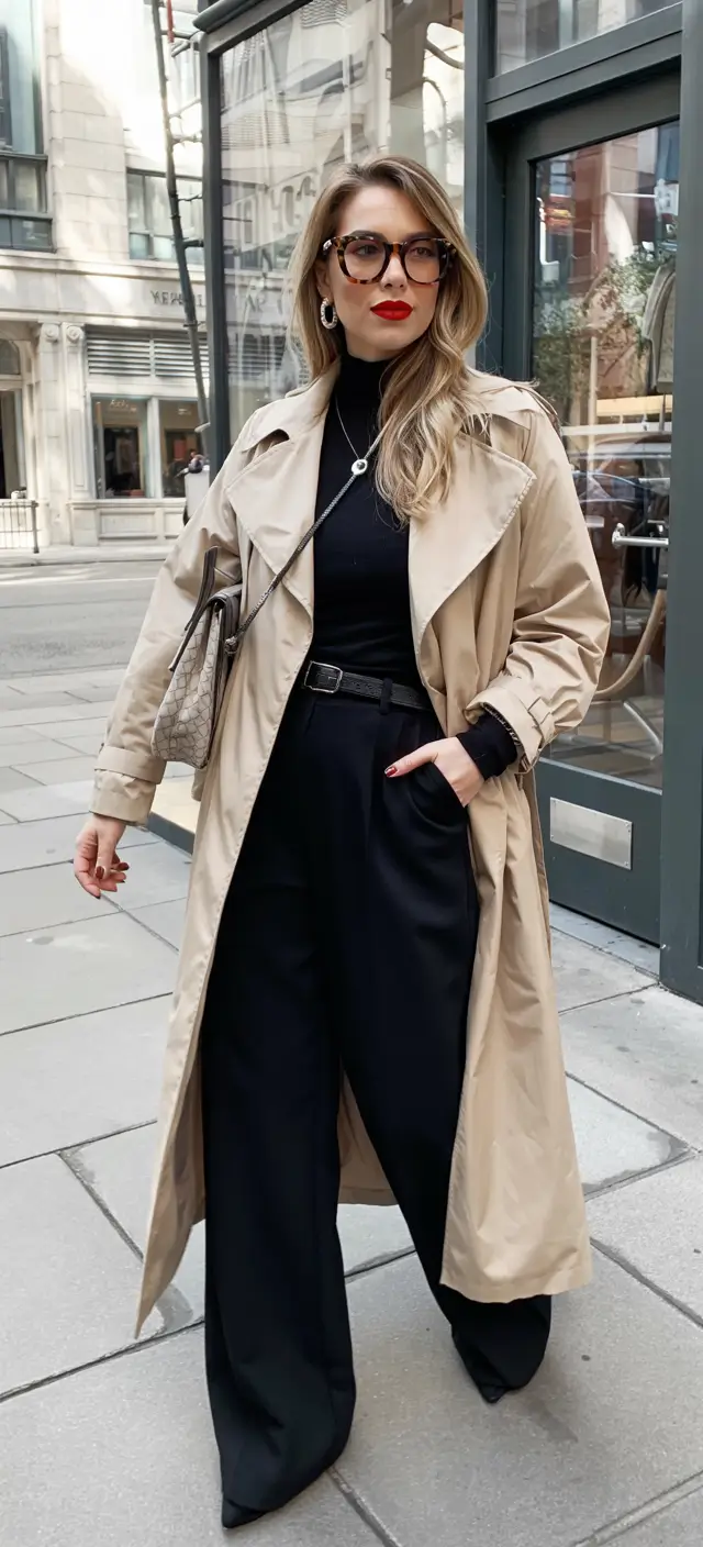 winter work outfits 2025 Effortless Trench Elegance
