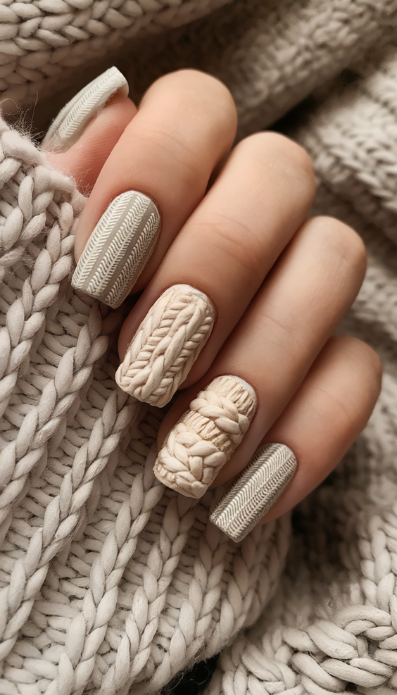 Fall 2025 3D Sweater Nail Art Ideas You’ll Want to Copy for Cozy and Stylish Seasonal Looks