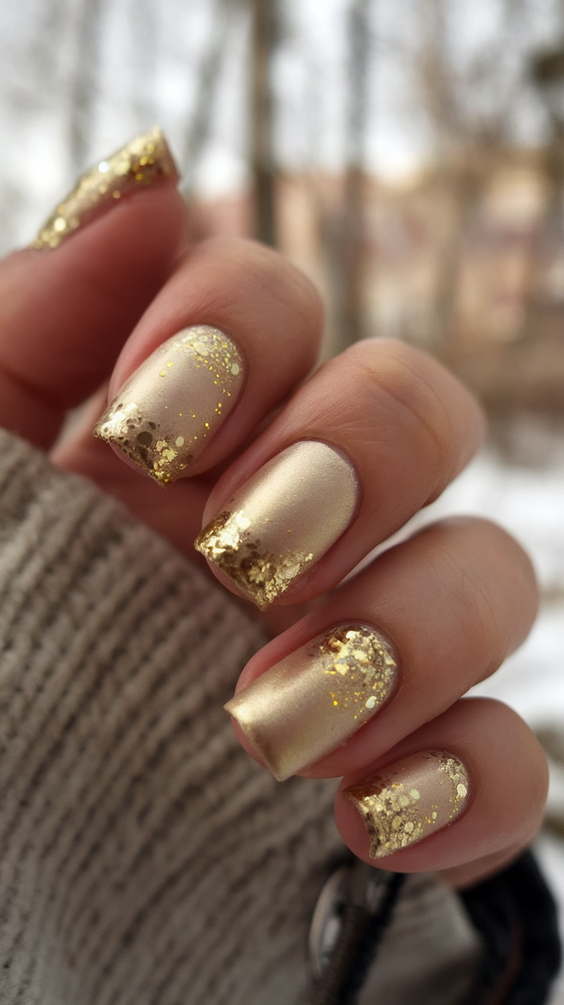 Best Gold Fall Nails 2025 for a Glam Autumn Manicure – Chrome, Glitter, Marbled, and Mixed Styles