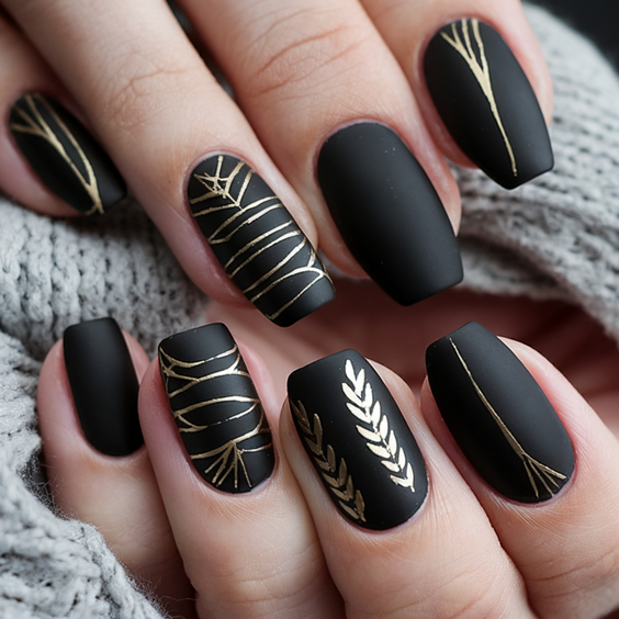 Chic and Moody Black Fall Nails Designs That Dominate Autumn 2025 Trends with Texture and Shine