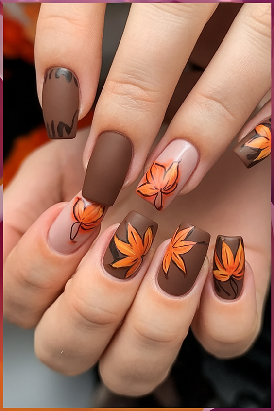 Chic and Cozy Brown Fall Nail Designs to Wear in Autumn 2025