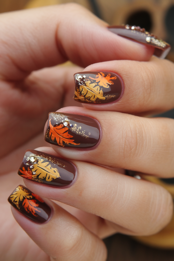 Top 2025 Fall Nail Colors: Rich Leaf Art, Glitter Trends, and OPI’s Most Popular Seasonal Shades