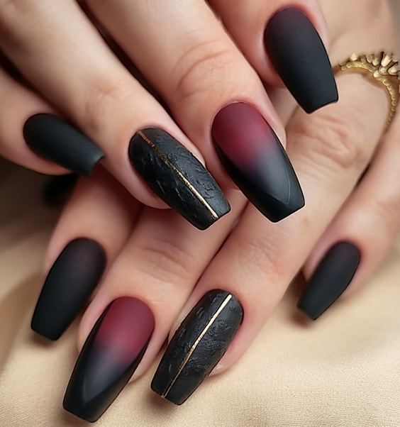 Chic and Moody Black Fall Nails Designs That Dominate Autumn 2025 Trends with Texture and Shine