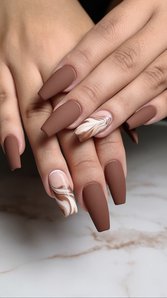 Chic and Cozy Brown Fall Nail Designs to Wear in Autumn 2025
