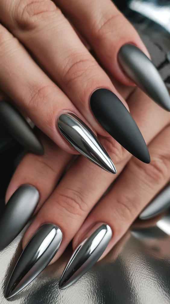 Chic and Moody Black Fall Nails Designs That Dominate Autumn 2025 Trends with Texture and Shine