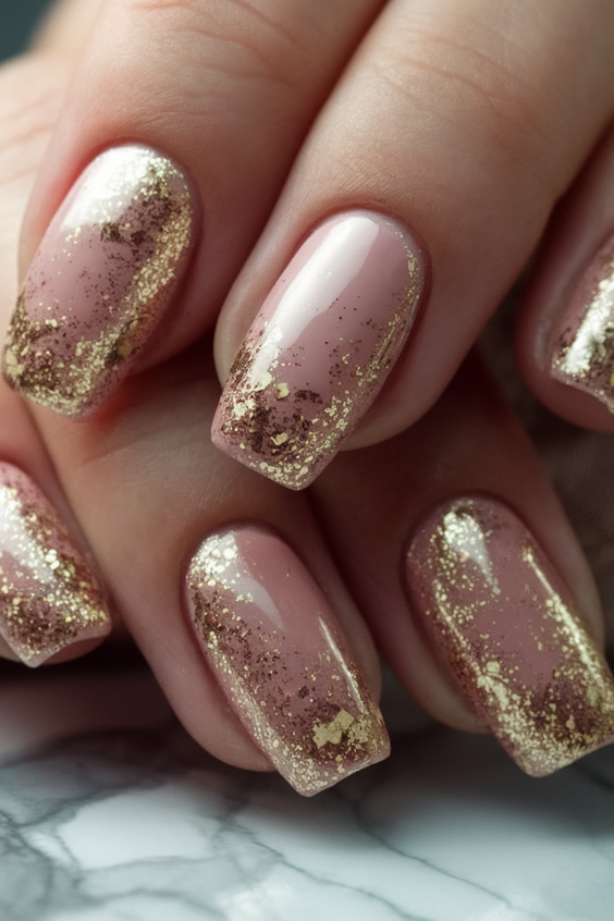 Best Gold Fall Nails 2025 for a Glam Autumn Manicure – Chrome, Glitter, Marbled, and Mixed Styles