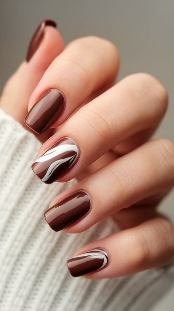 Chic and Cozy Brown Fall Nail Designs to Wear in Autumn 2025