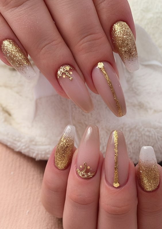 Best Gold Fall Nails 2025 for a Glam Autumn Manicure – Chrome, Glitter, Marbled, and Mixed Styles