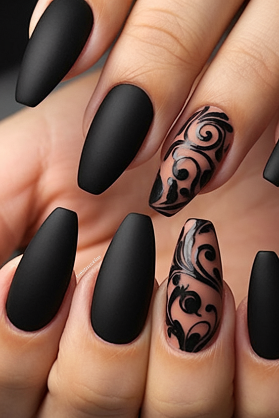 Chic and Moody Black Fall Nails Designs That Dominate Autumn 2025 Trends with Texture and Shine