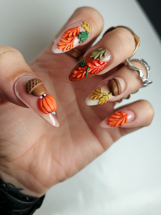 Fall 3D Nail Art Ideas 2025: Sculpted Florals, Pumpkins, and Pearls to Elevate Your Autumn Look