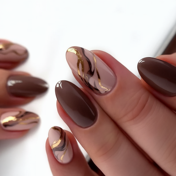 Chic and Cozy Brown Fall Nail Designs to Wear in Autumn 2025