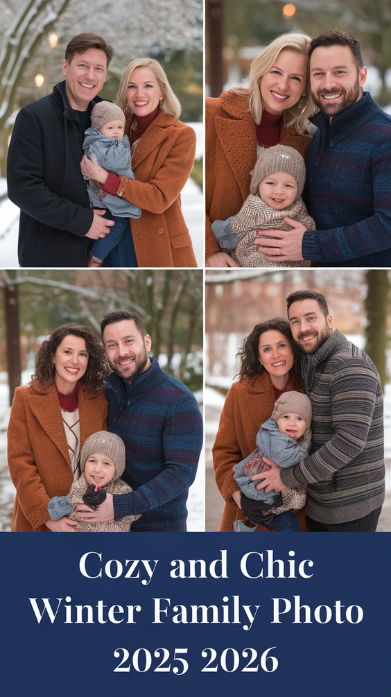 Winter 2025 2026 Family Photo Outfits Ideas for Stylish Seasonal Portraits That Feel Warm and Timeless