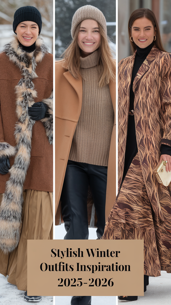 Winter Outfits Inspiration 2025–2026: Chic Coats, Stylish Layers, and Bold Accessories for Women