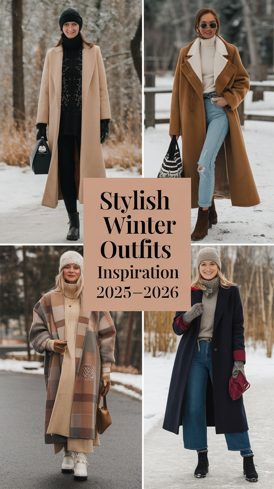 Winter Outfits Inspiration 2025–2026: Chic Coats, Stylish Layers, and Bold Accessories for Women