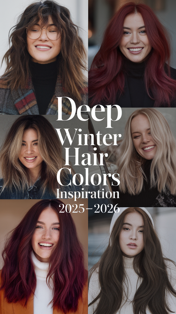 Deep Winter Hair Colors 2025–2026: Bold Shades for a Dramatic Seasonal Look