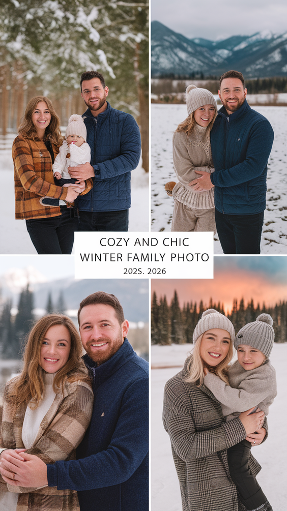 Winter 2025 2026 Family Photo Outfits Ideas for Stylish Seasonal Portraits That Feel Warm and Timeless