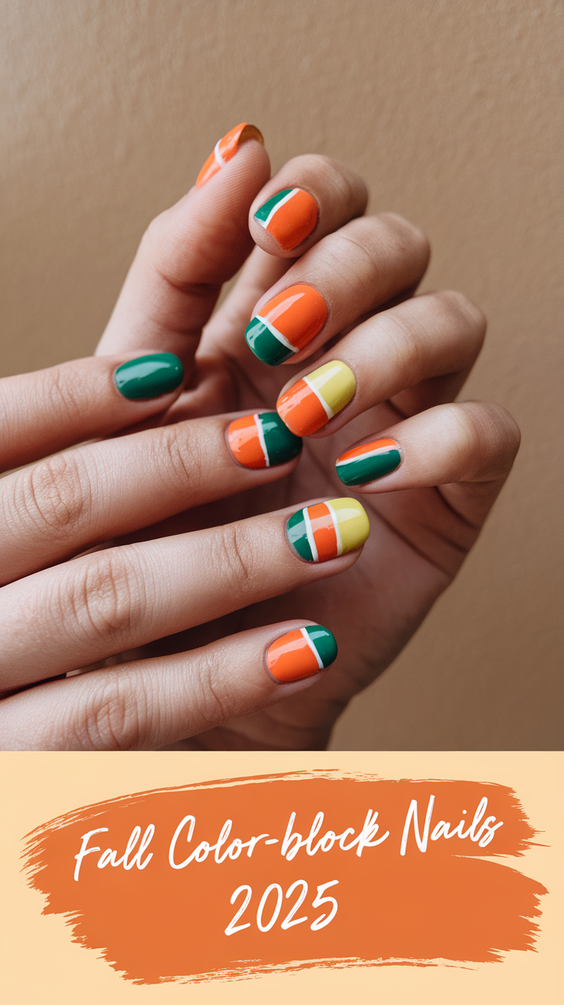 Fall Color-Block Nails 2025: Bold Art-Inspired Designs That Transform Your Autumn Nail Game
